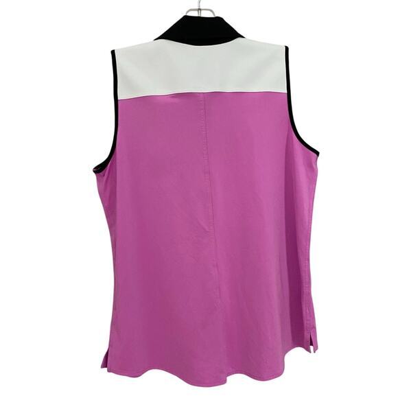 BELYN KEY White Iris Black Colorblock Sleeveless Golf Shirt - Iris M - Picture 7 of 10